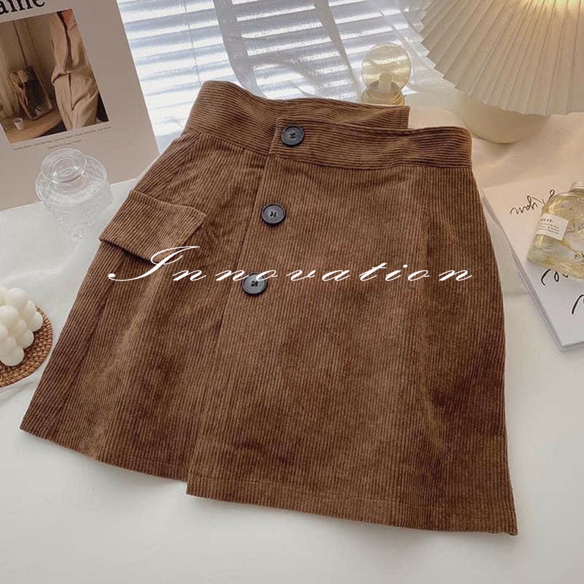 Váy Nhung Tăm 3 Cúc BIGSIZE Váy Kiểu Cạp Lưng Xếp Chéo Form đẹp TA-551