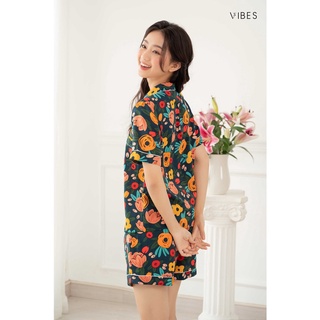 [O] VIBES Đồ bộ Pijama ngắn Haley Navy Py Set