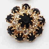 Set 5 nút áo bằng kim loại mạ vàng 100% 22mm đính đá pha lê sang trọng