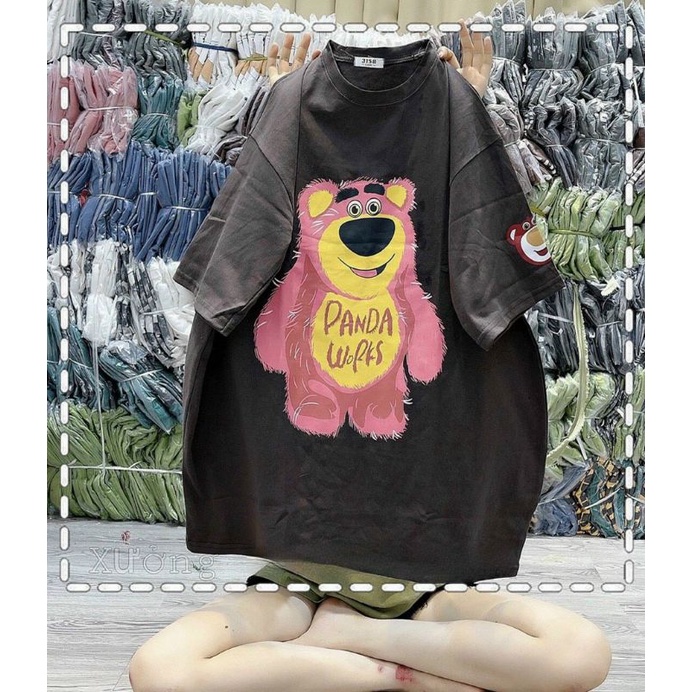 Áo thun 3158 chất Cotton khô in hình gấu xinh xỉu