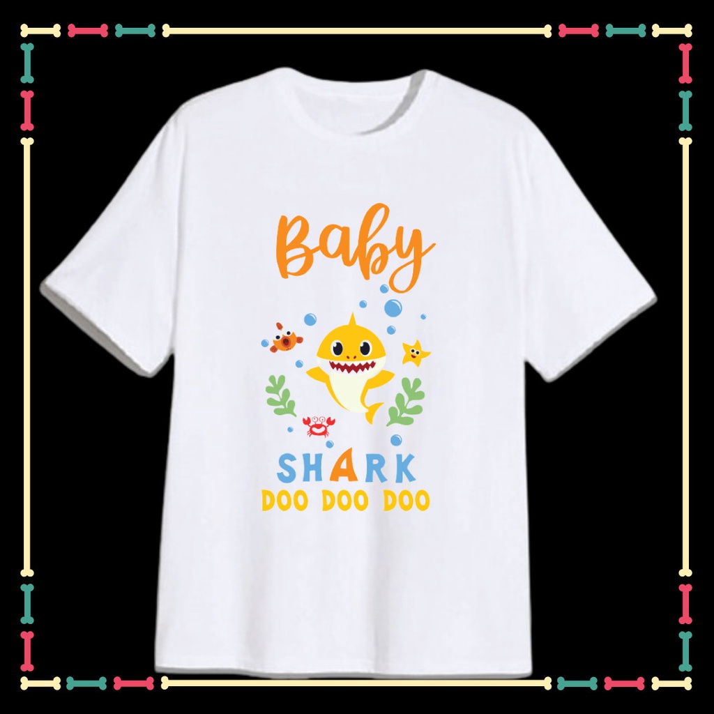 Áo baby Shark dễ thương tay ngắn cho bé gái đủ size áo.