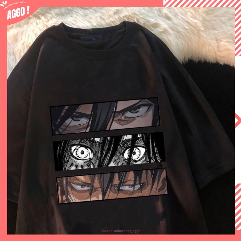 Áo thun tay lửng Anime Attack On Titan nam nữ đủ size mới nhất