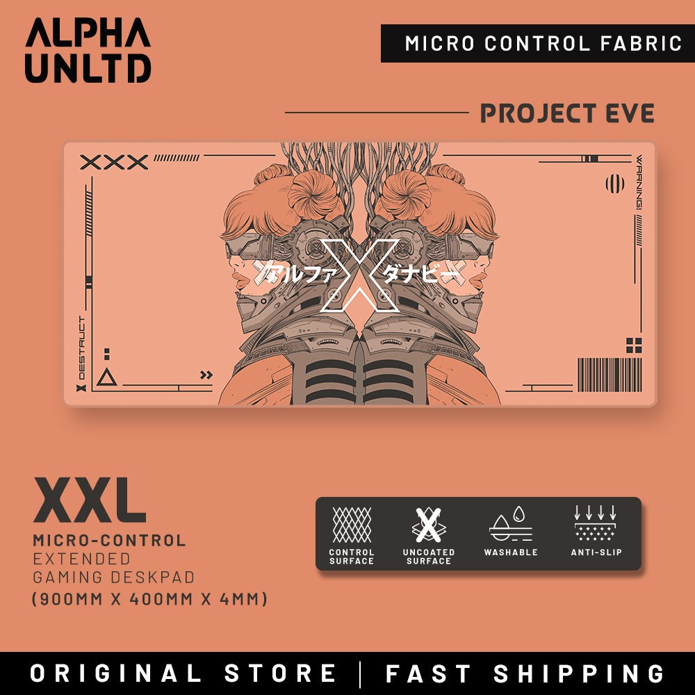 2022 Thời Trang Alpha Unltd | "Trực Tiếp Eve" XXL | Miếng Lót Chuột Chơi Game |(900x400x4mm)|(Khóa Trên)| 02