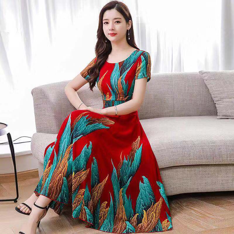 Đầm ôm Dáng Xòe In Họa Tiết Thời Trang Hè 2021 | BigBuy360 - bigbuy360.vn