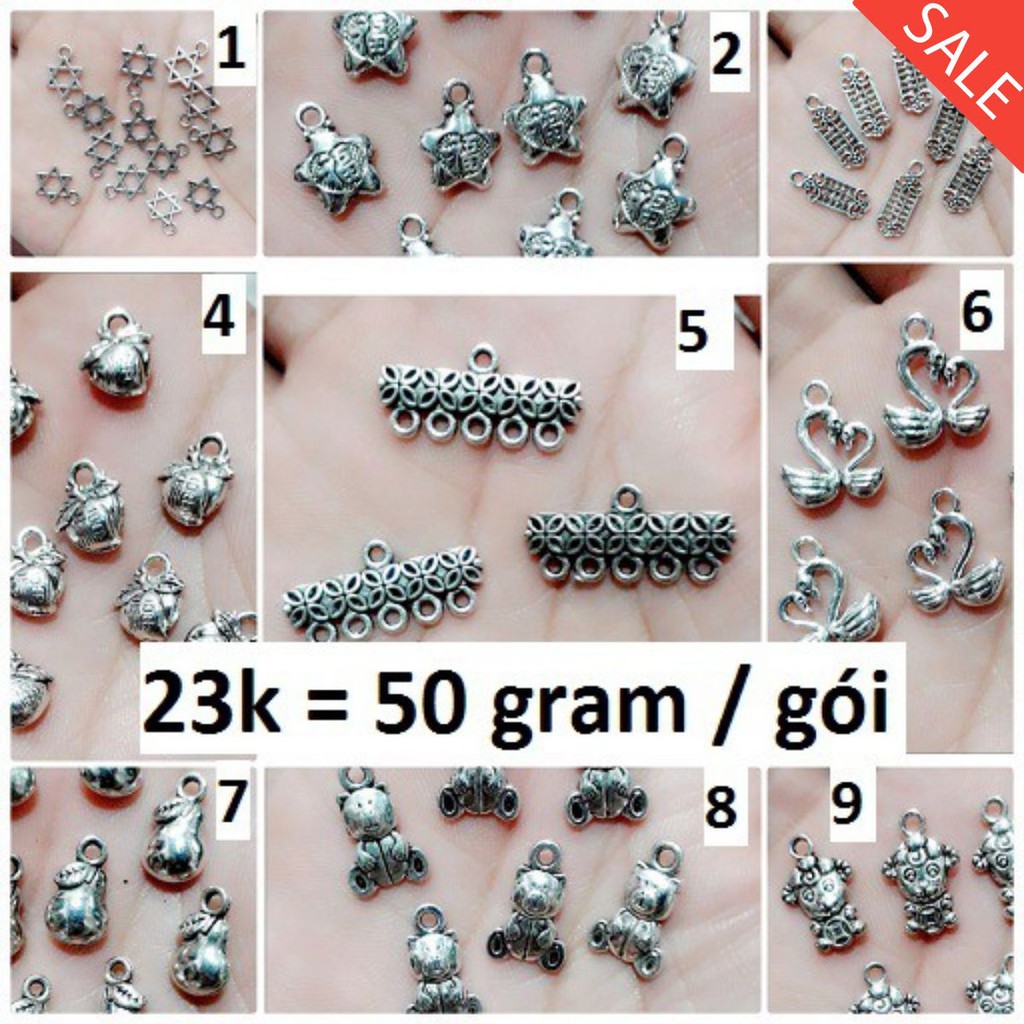 Charm phụ kiện 50 gram = 23k / 1 gói [ charm sỉ ] [ Khách chọn mẫu đúng mã số khi mua ]