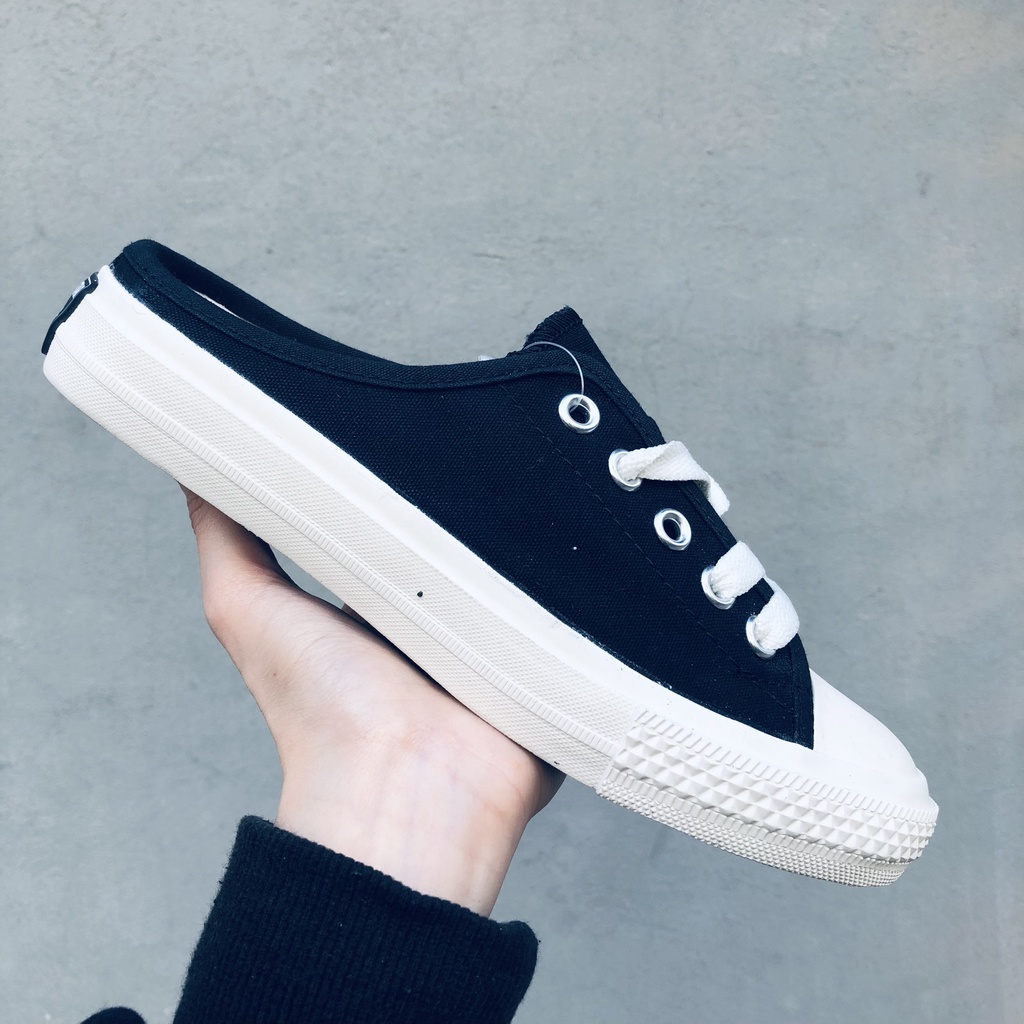 Giày sục đạp gót cv trơn giày lười ulzzang vải canvas chất lượng cao Hot Hit
