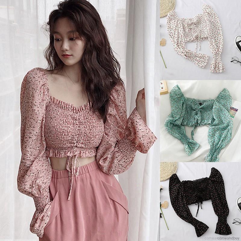 Áo Kiểu Chất Chiffon Hoạ Tiết Hoa Thiết Kế Thanh Lịch