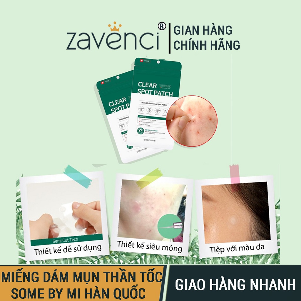 Miếng dán mụn Some By Mi Clear Spot Patch ngăn ngừa mụn 18 miếng - ZAVENCI Official