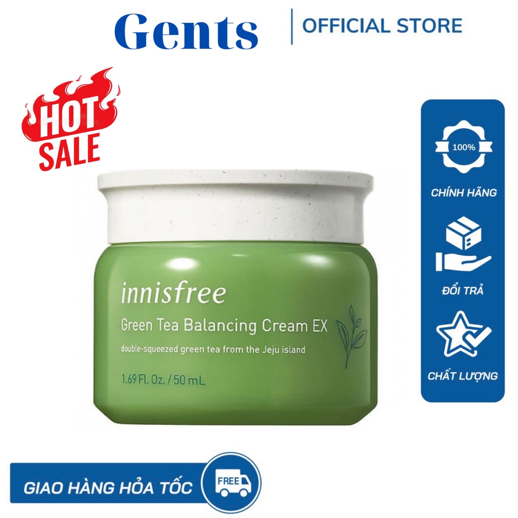 Kem dưỡng ẩm Innisfree Green Tea Cream EX Hàn Quốc 50ml GentsOfficialStore