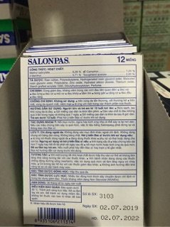Salonpas Miếng Dán Giảm Đau Nhức (Hộp 12 Miếng)