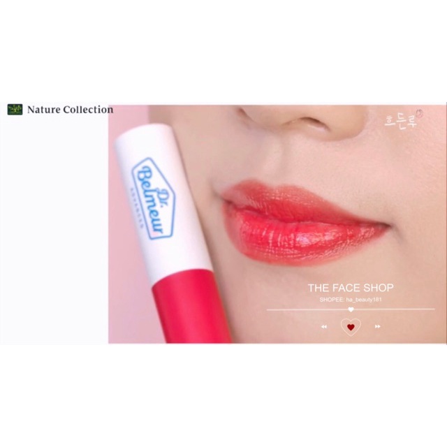 Son dưỡng môi có màu siêu mềm môi dưỡng ẩm hồng hào căng mướt The Face Shop Dr Belmeur Advanced Cica Touch Lip Balm 5.5g