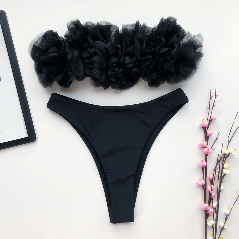 DUNEA Áo tắm bikini lưới cúp ngực cho nữ