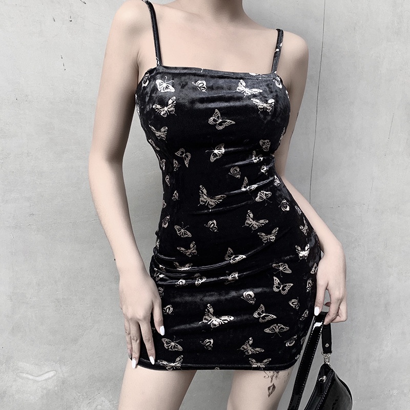 Đầm TODOBLACK in họa tiết bướm quyến rũ thời trang dành cho nữ