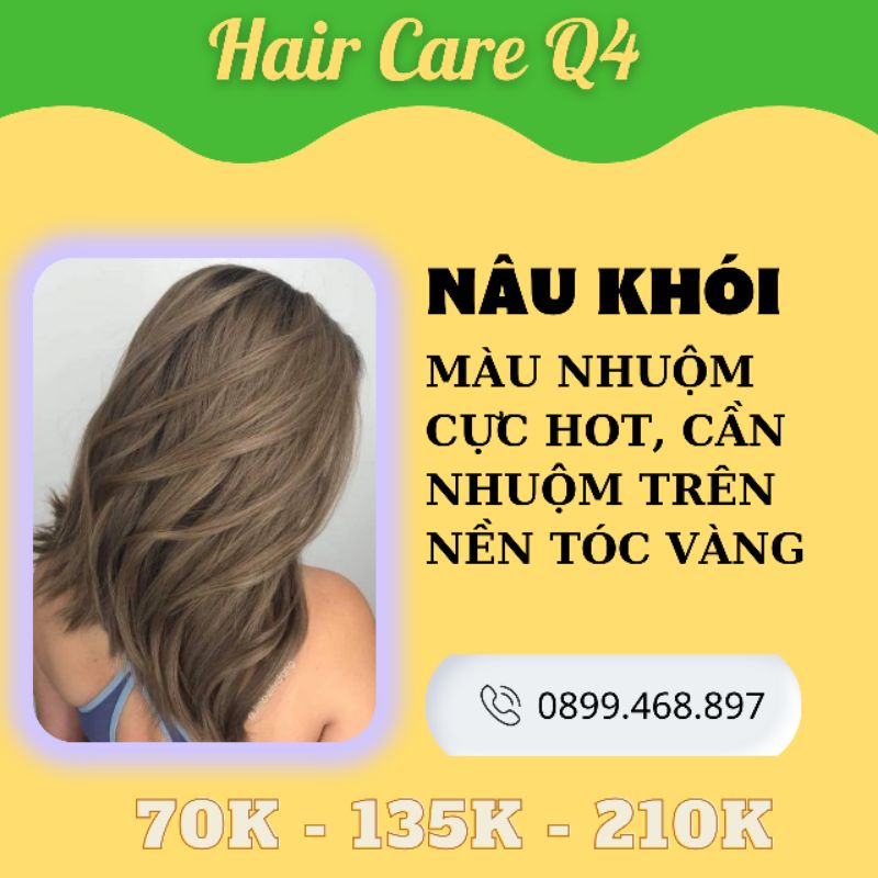 Thuốc nhuộm tóc màu nâu khói, nâu sữa thảo dược không hôi - Hair Care Q4