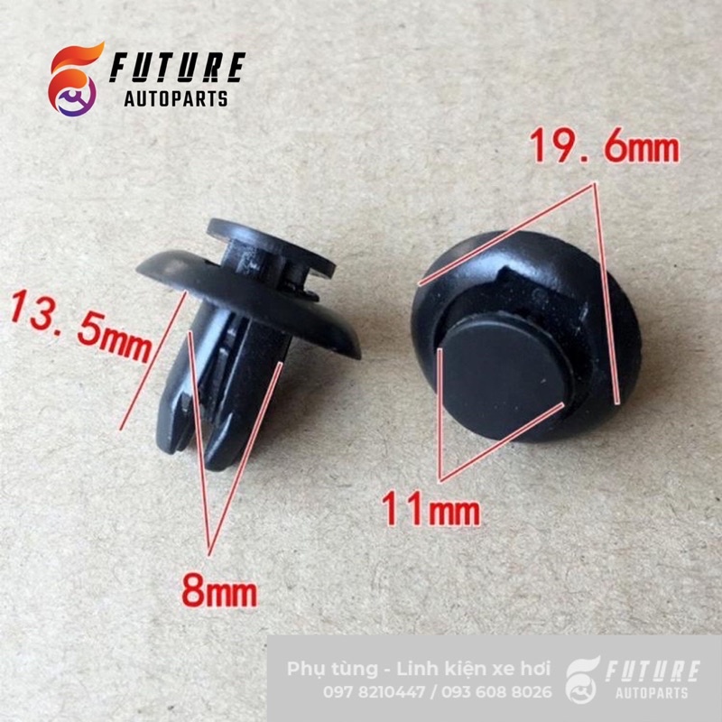 Bộ chốt nhựa, đinh tán nhựa chắn bùn, Long dè xe Mazda 2, 3, CX-5, CX-30, CX-8,... - Future Autoparts