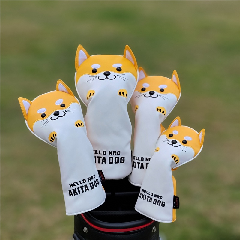 Akita Inu Con Chó Dễ Thương Đa Năng Bộ Câu Lạc Bộ Golf Head Cover Bóng Bảo Vệ Cap 1Số Thanh Gỗ Bộ kSVE