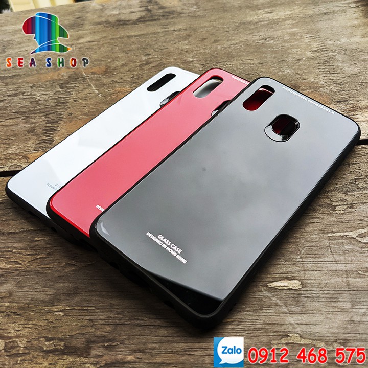 Ốp lưng Samsung A30, A20 - Viền nhựa dẻo - Mặt lưng sử dụng chất liệu kính cường lực, màu sắc luôn tươi sáng