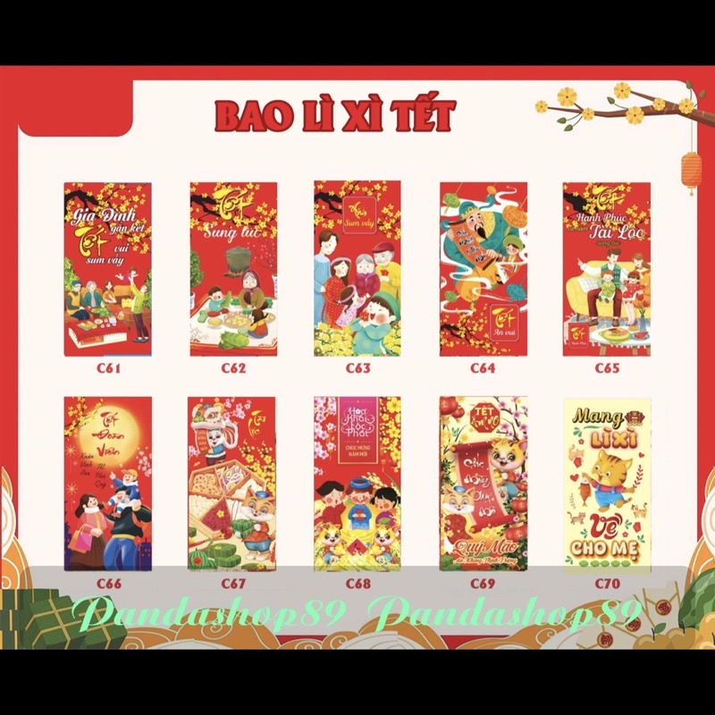 Lì xì 2023 (50 chiếc) - mẫu siêu mới-giá xưởng