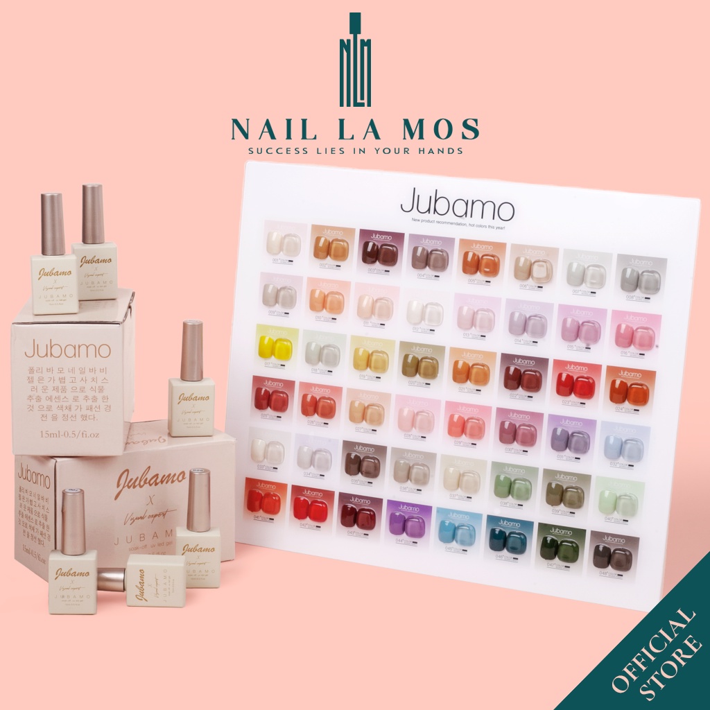Set sơn gel 48 màu Jubamo Hàn Quốc chính hãng chất sánh mịn, lên màu chuẩn tặng kèm bảng màu + base + top (15ml)