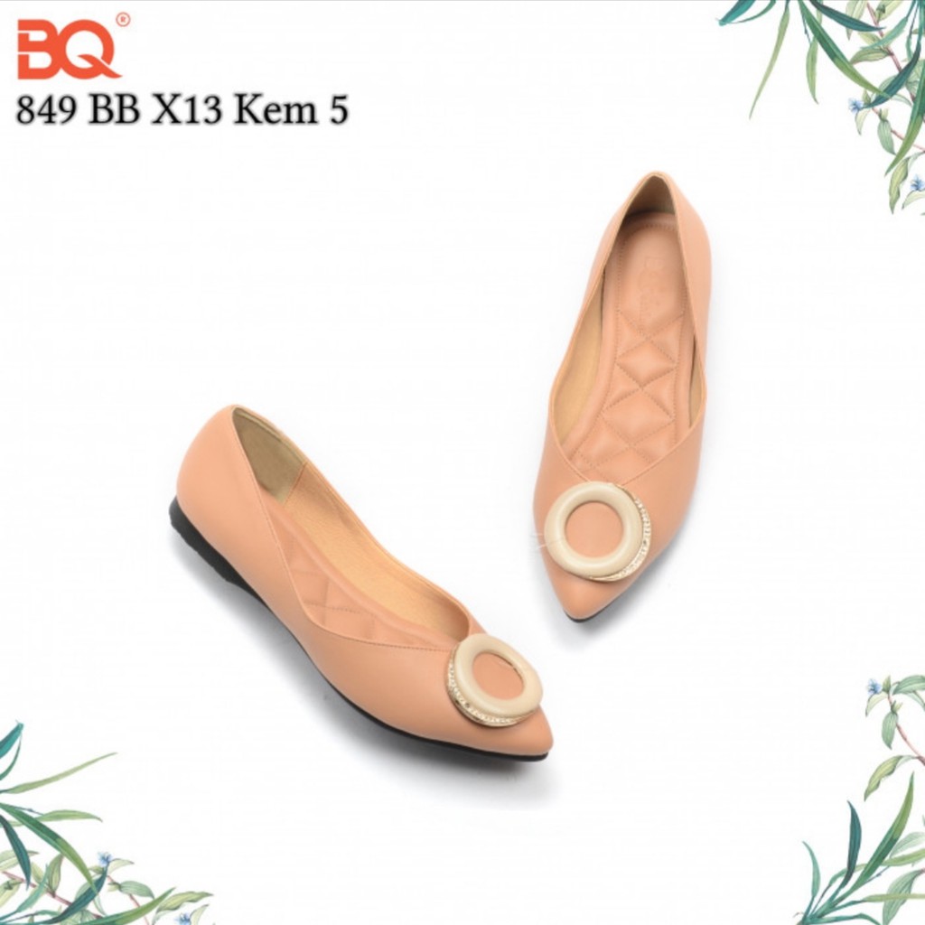 Giày BQ nữ đế bệt khuy Tròn BBX13