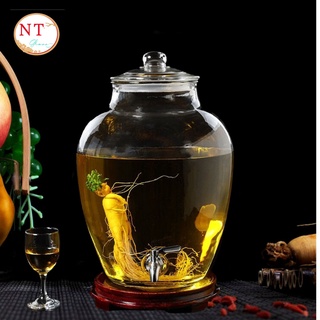 Bình ngâm rượu thủy tinh trơn 15 lít ( Có van hoặc Không van )