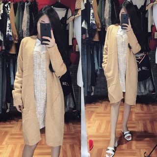 Cardigan len dáng dài