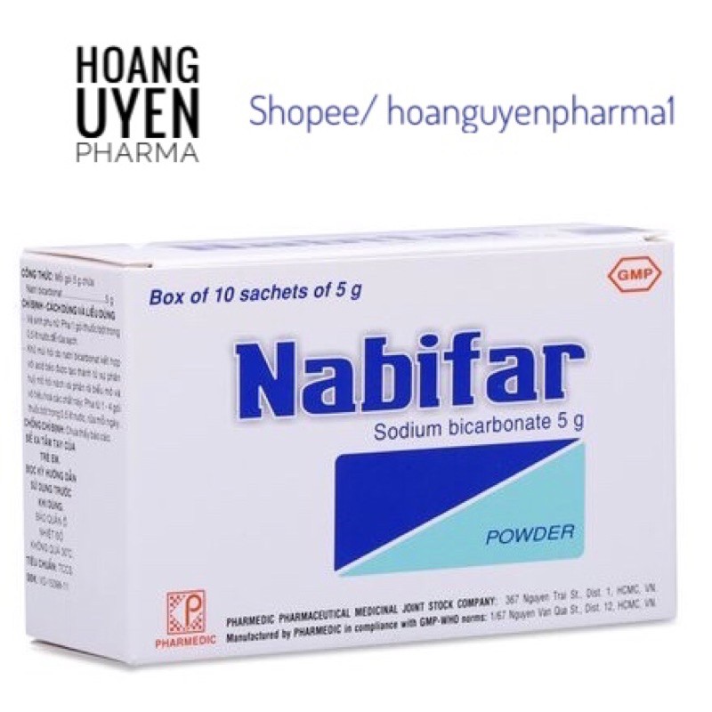 Muối vệ sinh Nabifar (Na bicarbonat) - Hộp 10 gói