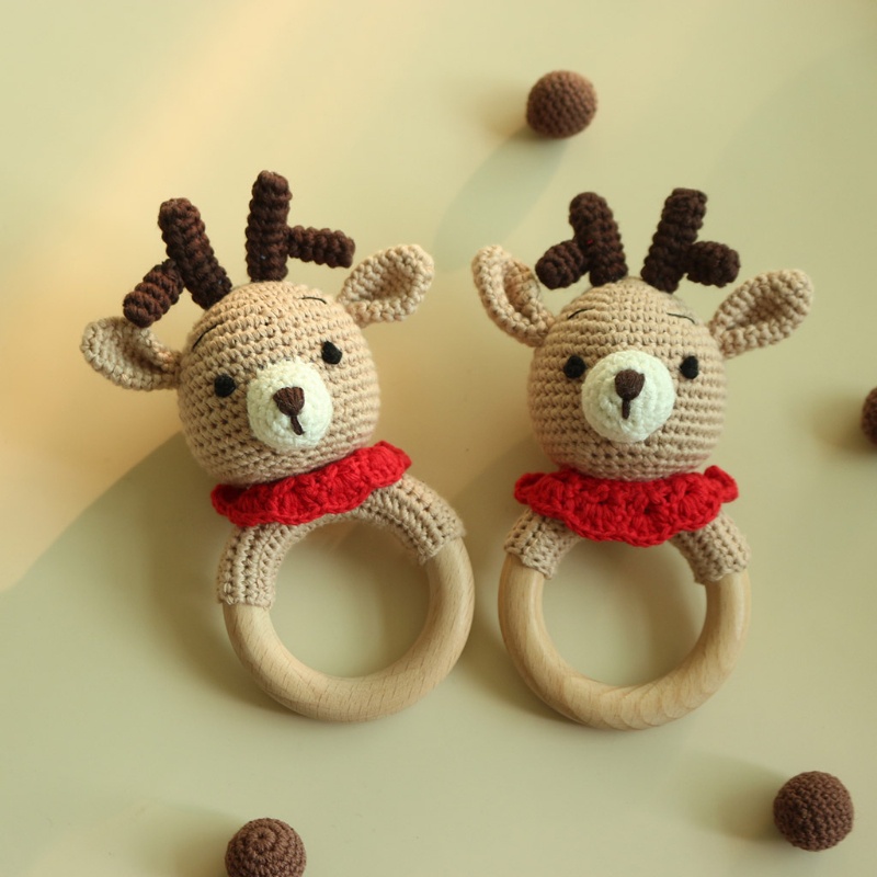 Đồ Chơi Ngậm Mọc Răng Chất Liệu Cotton Hình Động Vật Đáng Yêu Cho Bé