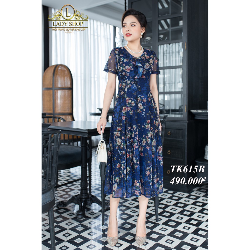 Đầm xòe hoa thiết kế mới mùa hè Ladyshop  TK615