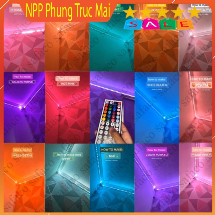 [Có Sẵn] Đèn Led Tiktok 5m 5050RGB Mix DIY Trên 50 Màu Trang Trí Phòng Ngủ Nháy Theo Nhạc Sử Dụng App