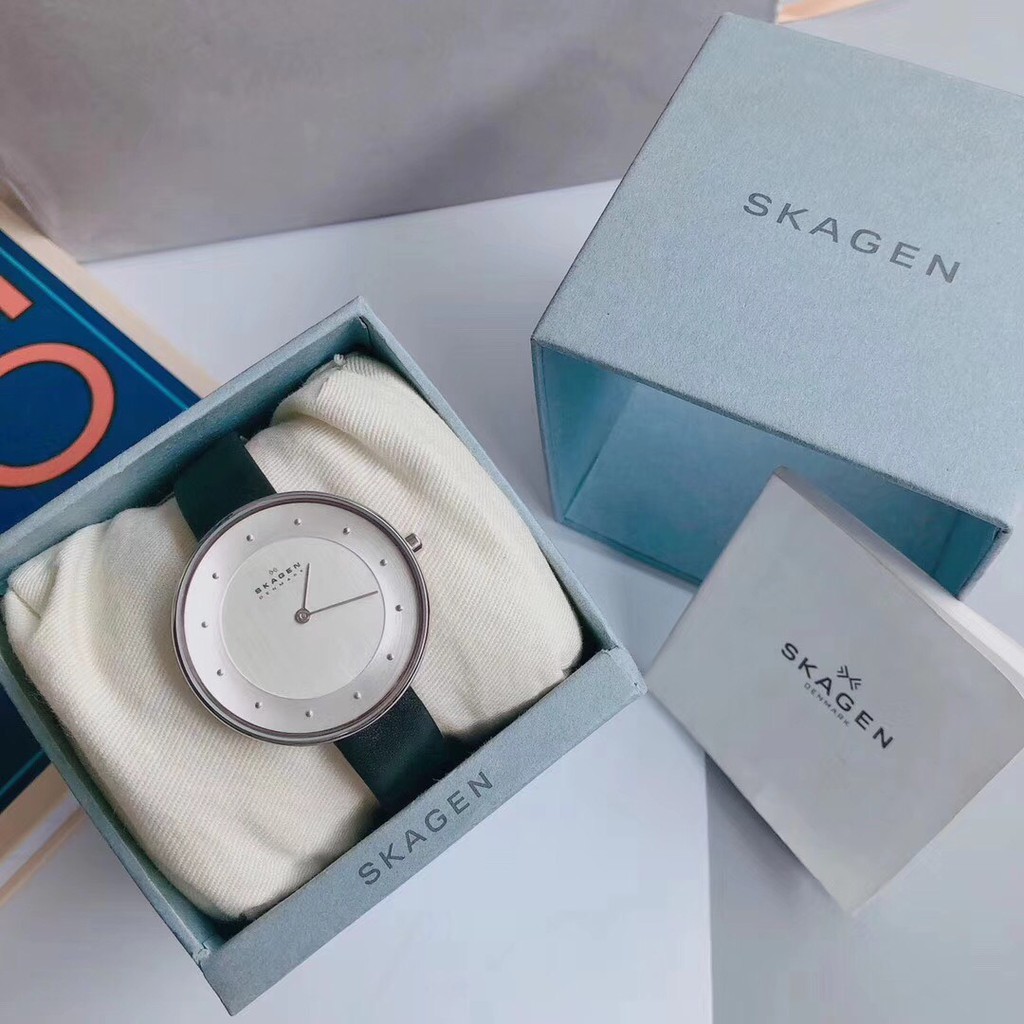 đồng hồ nữ skagen gitte dây da size 38mm ( 4 màu)