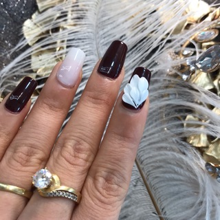hoa bột nail, góc tay
