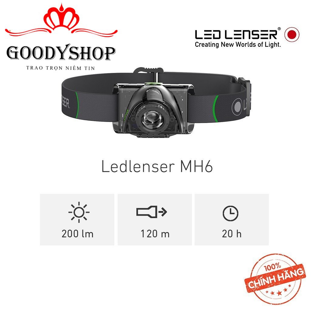 <Đèn pin đội đầu> LED LENSER MH6 – 200 Lumens GOODYSHOP