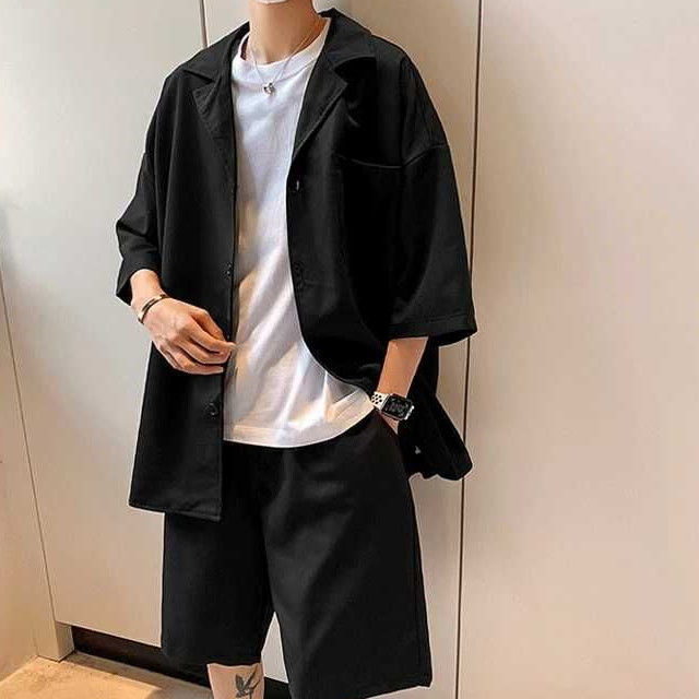 Áo Khoác Blazer Ngắn Tay Phong Cách Hàn Quốc Dành Cho Nam