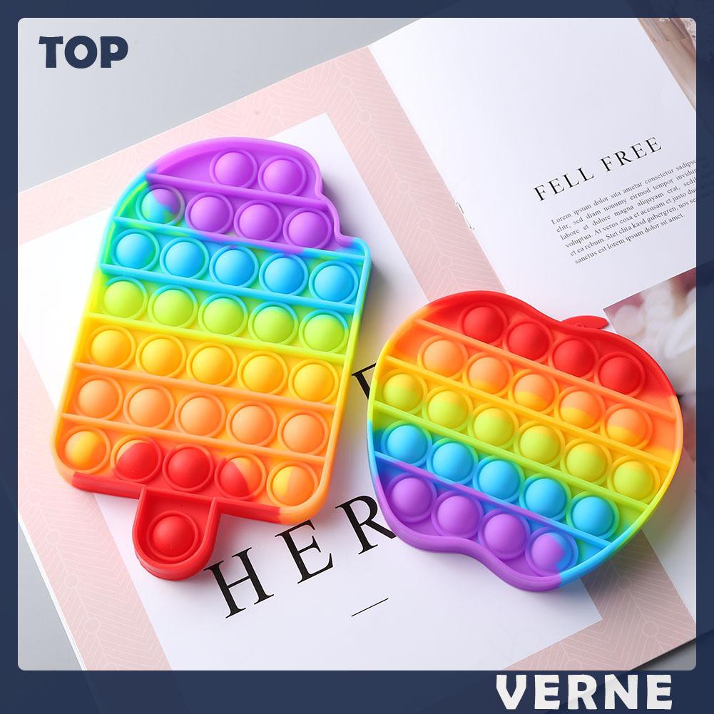 Đồ Chơi Cầm Tay Bong Bóng Màu Cầu Vồng Giúp Giảm Căng Thẳng Cho Người Lớn Và Trẻ Em