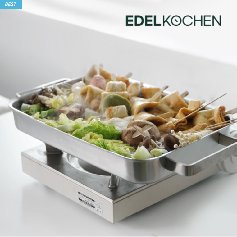 Chảo lẩu chữ nhật 3 lớp Edelkochen Hàn Quốc 36x22x5cm