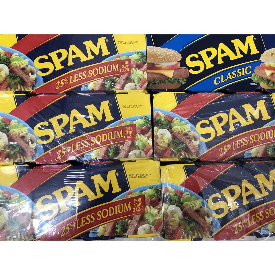 [Hàng nội địa]Thịt Hộp Spam 25% Less Sodium Mỹ 340g.HSD:2023