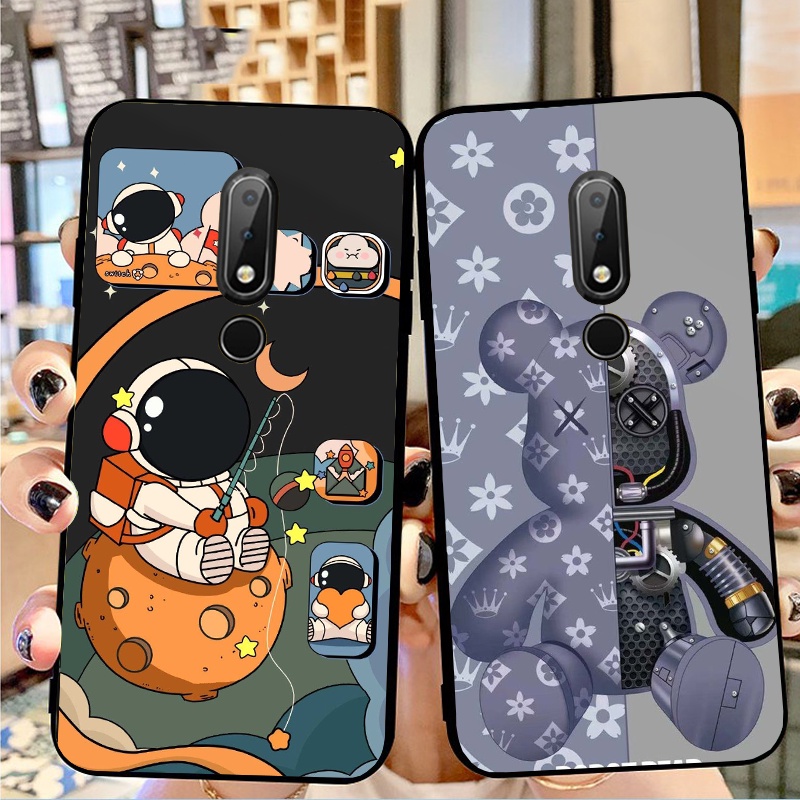 Ốp Lưng NOKIA 6.1 PLUS Viền Silicon mềm, Mặt lưng kính cường lực
