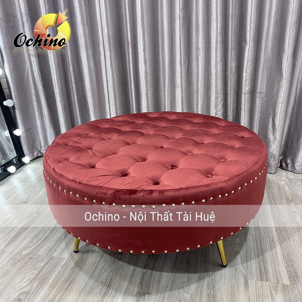 Đôn Tròn Sofa Cho Shop Chân Vàng Sang Chảnh Cao 45 Đk 1M ( Ảnh Thật Shop Chụp)