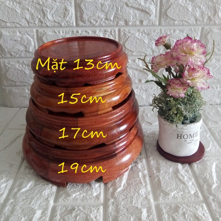 Kỷ tròn-Đôn tròn không chân-Đế bát hương (đồ thờ gỗ, kê bát hương) cao 6cm