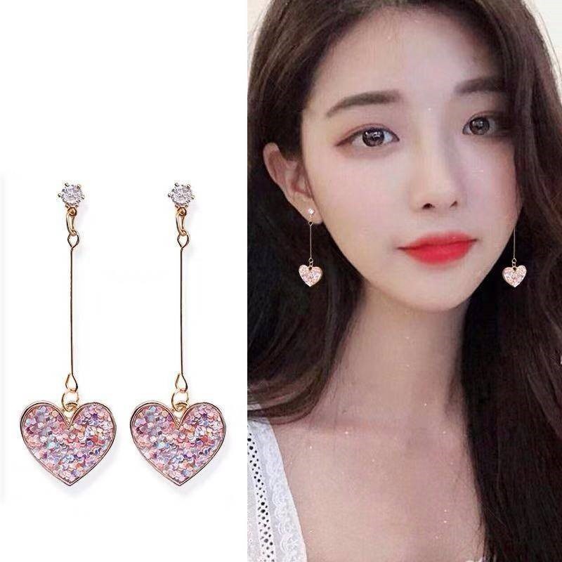 [❤️FREESHIP 50K❤️] Bông tai hình trái tim màu cầu vồng đa sắc thời trang cho nữ