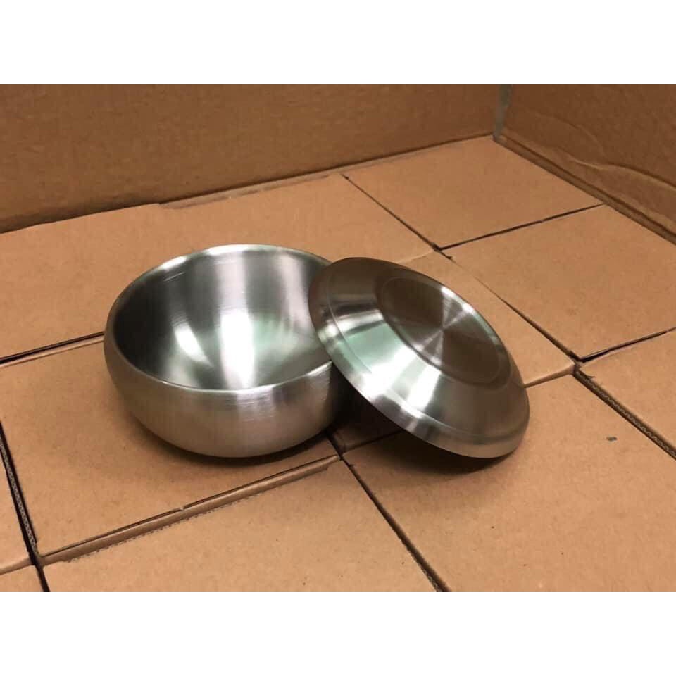 Chén  Inox 304 Có Nắp 2 lớp 5*10cm Xuất Hàn Việt Nam Ăn Các Món Hàn Quốc