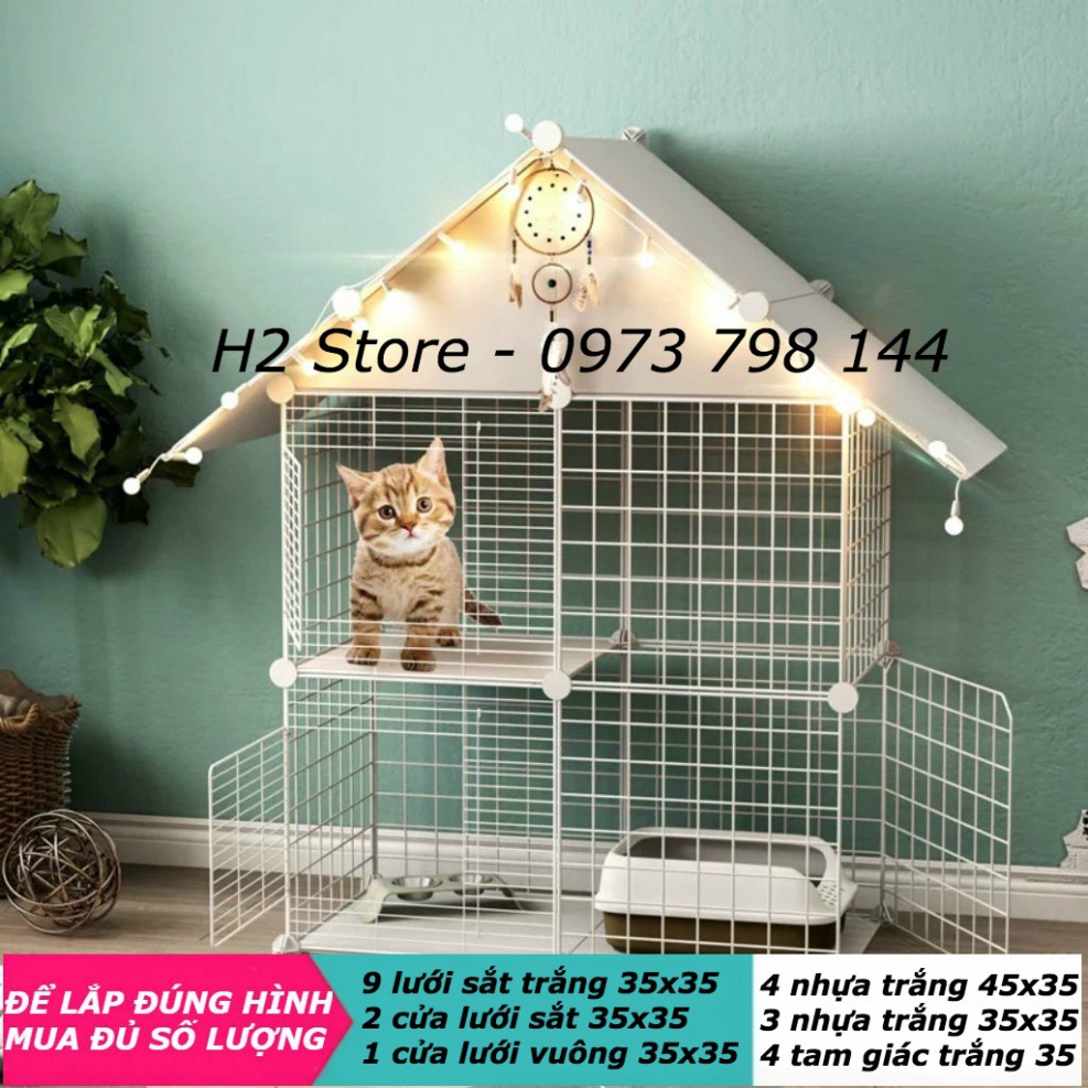 TẶNG CHỐT - Chuồng quây chó mèo thú cưng lắp ghép bằng tấm lưới sắt thép bán sỉ lẻ theo miếng