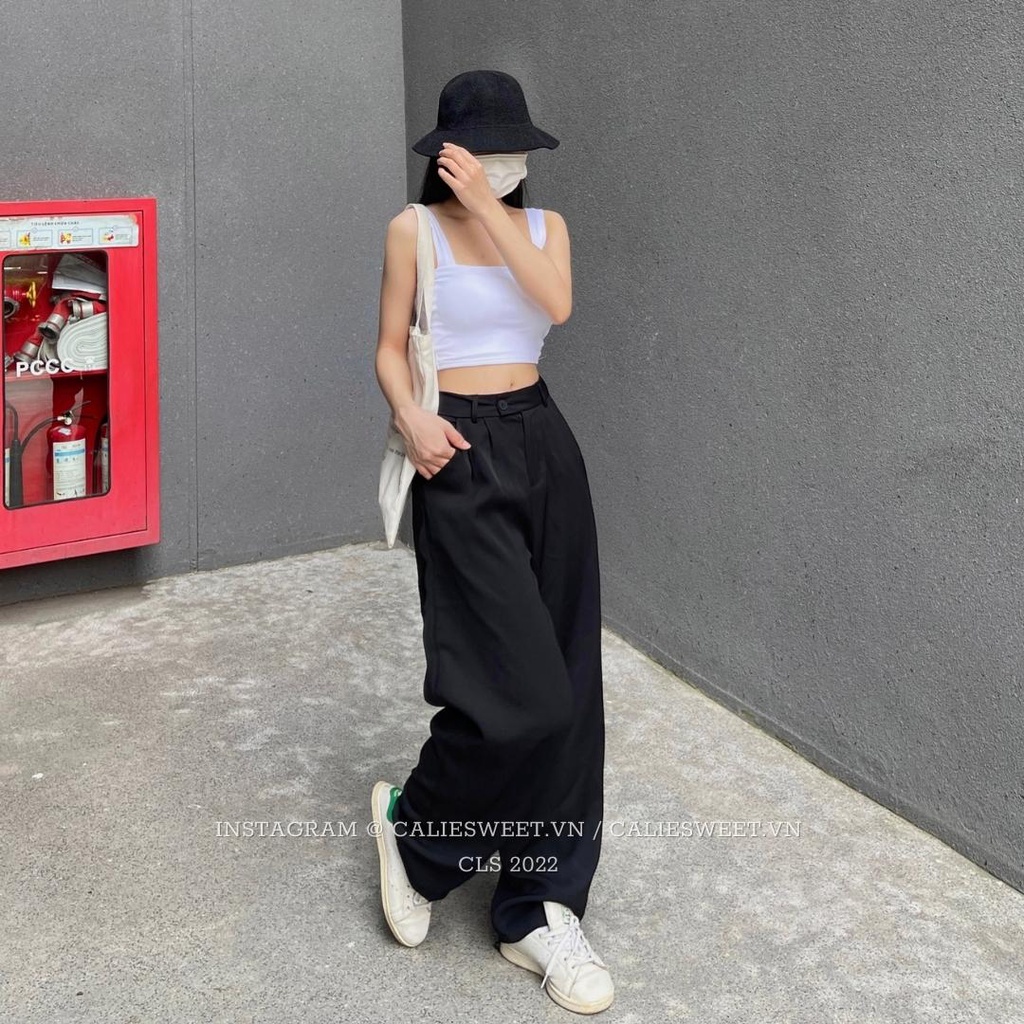Quần ống rộng nữ lưng cao Caliesweet quần culottes ống xuông tôn dáng nhiều màu đủ size