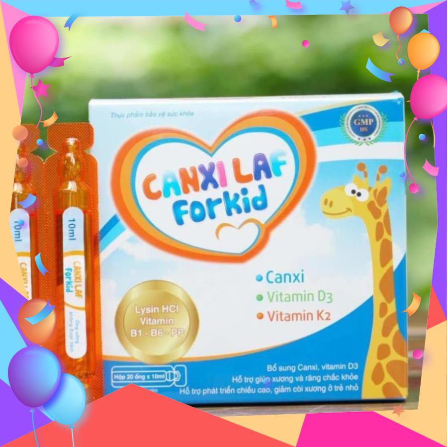 Bổ sung Canxi Phát triển chiều cao cho trẻ ❤️CHÍNH HÃNG👍 Giảm còi xương - Canxi Laf For Kid (20 ống)
