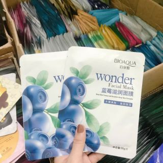 Sét 5 miếng mặt nạ dưỡng ẩm BIOAAQUA WONDER BLUEBERRY
