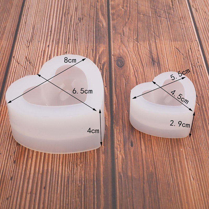 Khuôn silicone làm bánh kẹo nến DIY tạo hình trái tim tình yêu 3D độc đáo
