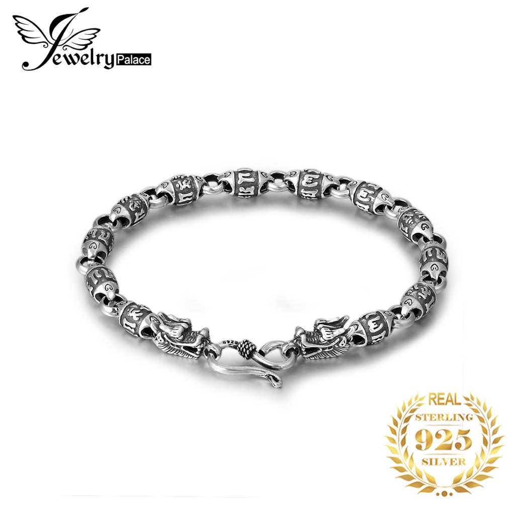 Vòng tay mạ bạc 925 hình rồng mạnh mẽ cá tính sành điệu cho nam