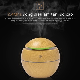 Đèn xông tinh dầu phun sương vân gỗ giá rẻ May Fragrance | Khử mùi, kháng khuẩn, thanh lọc không khí