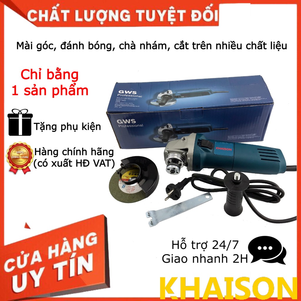 Máy mài, máy cắt 100mm 220v Khaison loại đẹp TẶNG lưỡi cắt